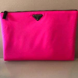 Prada hot pink clutch